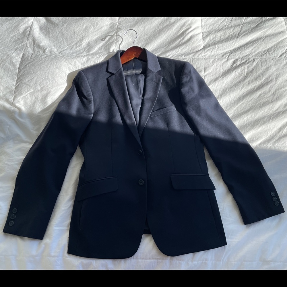 Bachrach Slim Fit Suit Navy Blue 38S pants 31 x 30